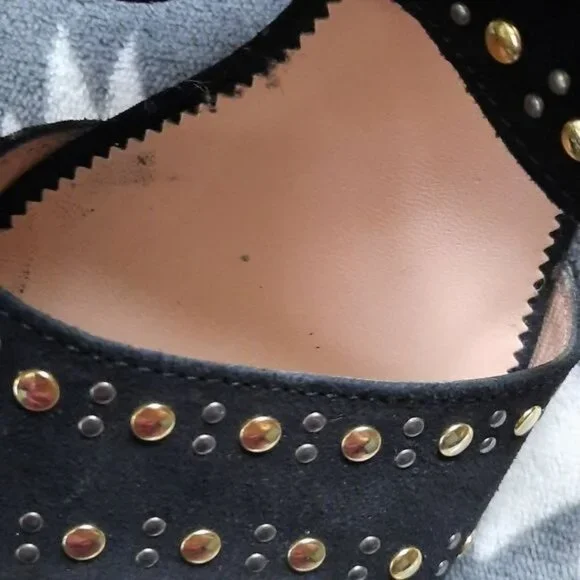 J.Crew Stella 3.5 Inch Block Heel Black Suede Leather Strappy Sandal Size 8.5 - Picture 12 of 16